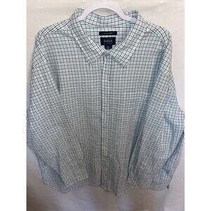 Harbor Bay Dress Shirt Men’s Size 3XL White Striped Seersucker Button Up LS
